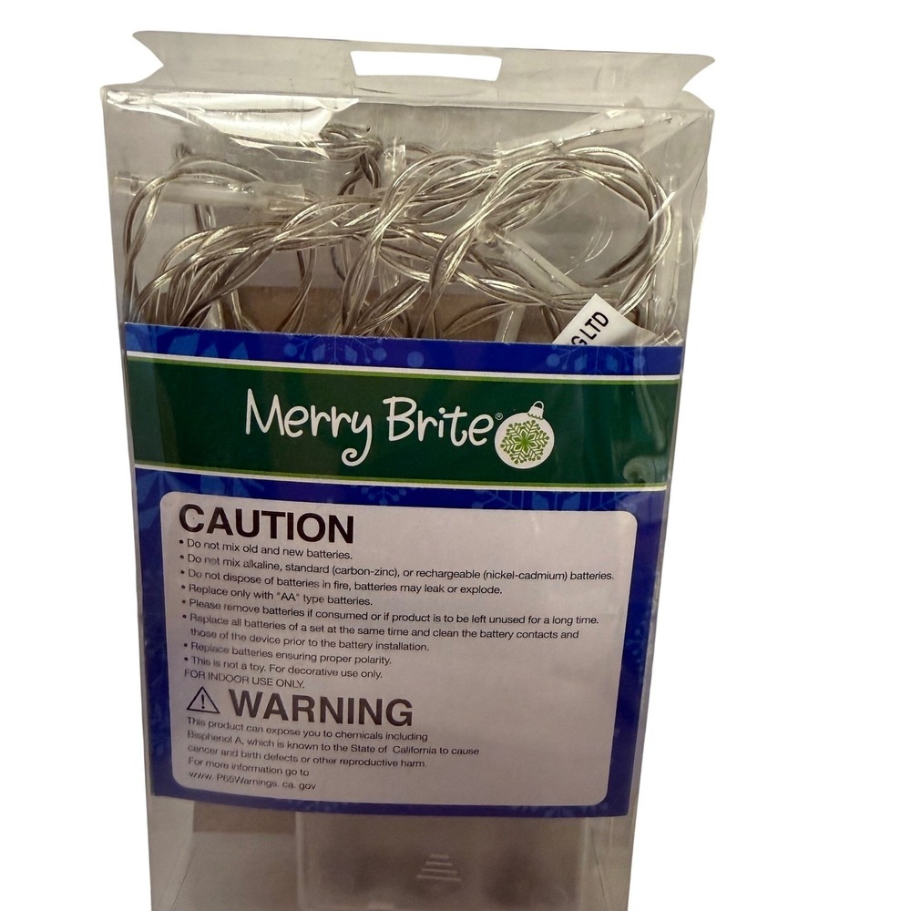 Merry Brite 20 Count Battery Operated LED Light Set Indoor Use 8ft - Picture 5 of 6